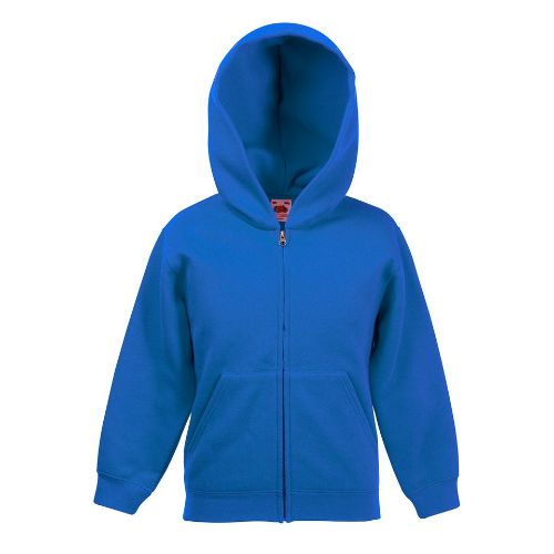 Fruit Of The Loom Kids Premium Hooded Sweatshirt Jacket Royal Blue